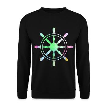 Steering Wheel Captain Boat Boat Sailboat Pirate Sea - Unisex Sweatshirt - black - Front - Alina (178cm) & Michal (187cm)