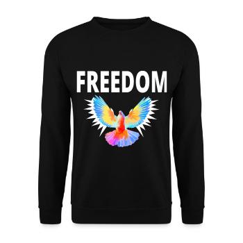 Freedom Freedom Dove Gift Funny - Unisex Sweatshirt - black - Front - Alina (178cm) & Michal (187cm)