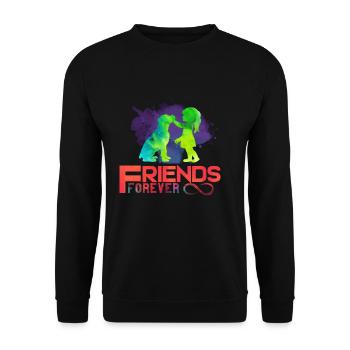 Dog friends forever childhood - Unisex Sweatshirt - black - Front - Alina (178cm) & Michal (187cm)
