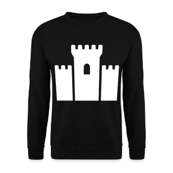 Burg - Unisex Pullover - Schwarz - Vorne - Alina (178cm) & Michal (187cm)