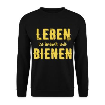 bee - Unisex Sweatshirt - black - Front - Alina (178cm) & Michal (187cm)