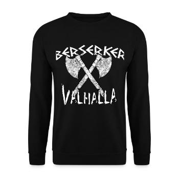 Berserker Valhalla - Unisex Sweatshirt - black - Front - Alina (178cm) & Michal (187cm)
