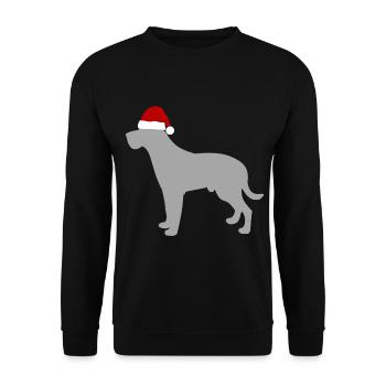 Weihnachtshund - Unisex Pullover - Schwarz - Vorne - Alina (178cm) & Michal (187cm)