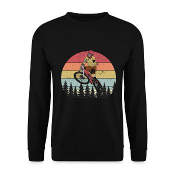 Vintage retro mountain bike MTB - Unisex Sweatshirt - black - Front - Alina (178cm) & Michal (187cm)