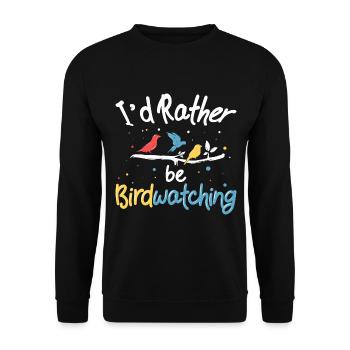 Oiseau Observateur ornithologue oiseaux - Sweat-shirt Unisexe - noir - Devant - Alina (178cm) & Michal (187cm)