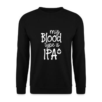 My Blood Type Is IPA Gift Blood Type - Unisex Sweatshirt - black - Front - Alina (178cm) & Michal (187cm)