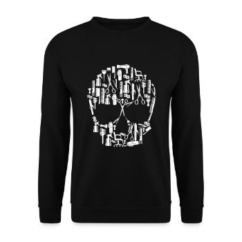 Skull from different tools barber - Unisex Sweatshirt - black - Front - Alina (178cm) & Michal (187cm)
