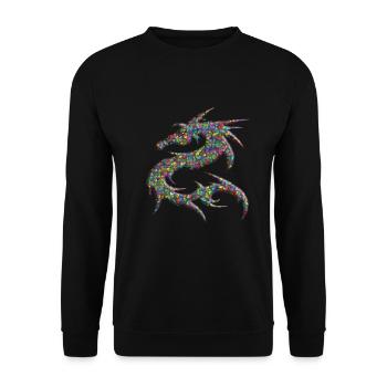 Drache Drachen - Unisex Pullover - Schwarz - Vorne - Alina (178cm) & Michal (187cm)
