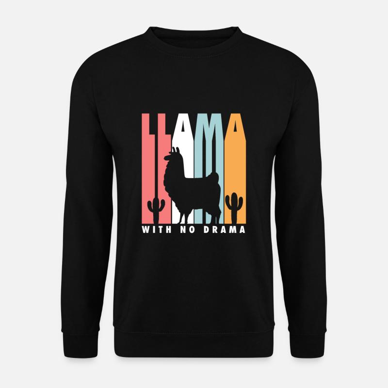 llama rétro Lama - Sweat-shirt Unisexe - noir