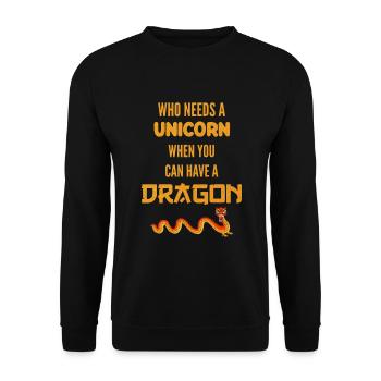 Who Needs Unicorn When Can Have Dragon Dungeons - Unisex Pullover - Schwarz - Vorne - Alina (178cm) & Michal (187cm)