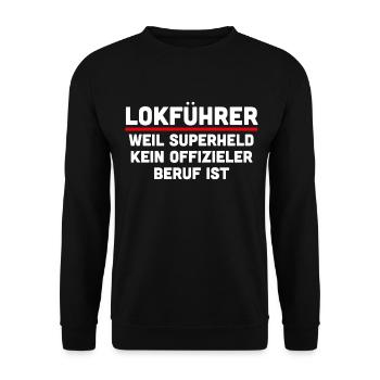 Lokführer Zugführer Geschenk - Unisex Pullover - Schwarz - Vorne - Alina (178cm) & Michal (187cm)