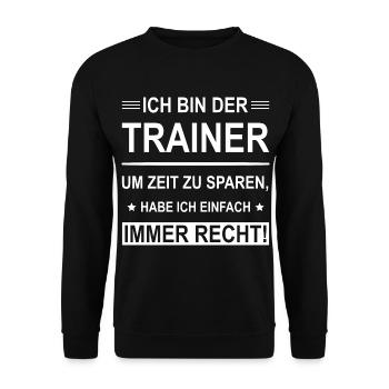 Ich Bin Der Trainer - Unisex Pullover - Schwarz - Vorne - Alina (178cm) & Michal (187cm)