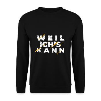 weil ich's kann - Unisex Pullover - Schwarz - Vorne - Alina (178cm) & Michal (187cm)