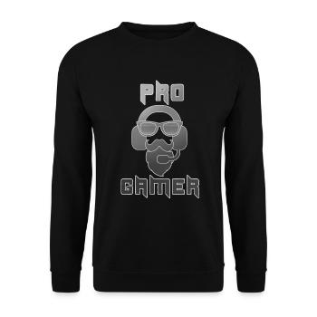 Pro Gamer Gaming Headset Hipster zocker - Unisex Pullover - Schwarz - Vorne - Alina (178cm) & Michal (187cm)