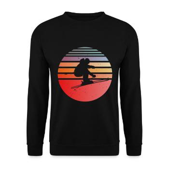 Skiers with sun - Unisex Sweatshirt - black - Front - Alina (178cm) & Michal (187cm)
