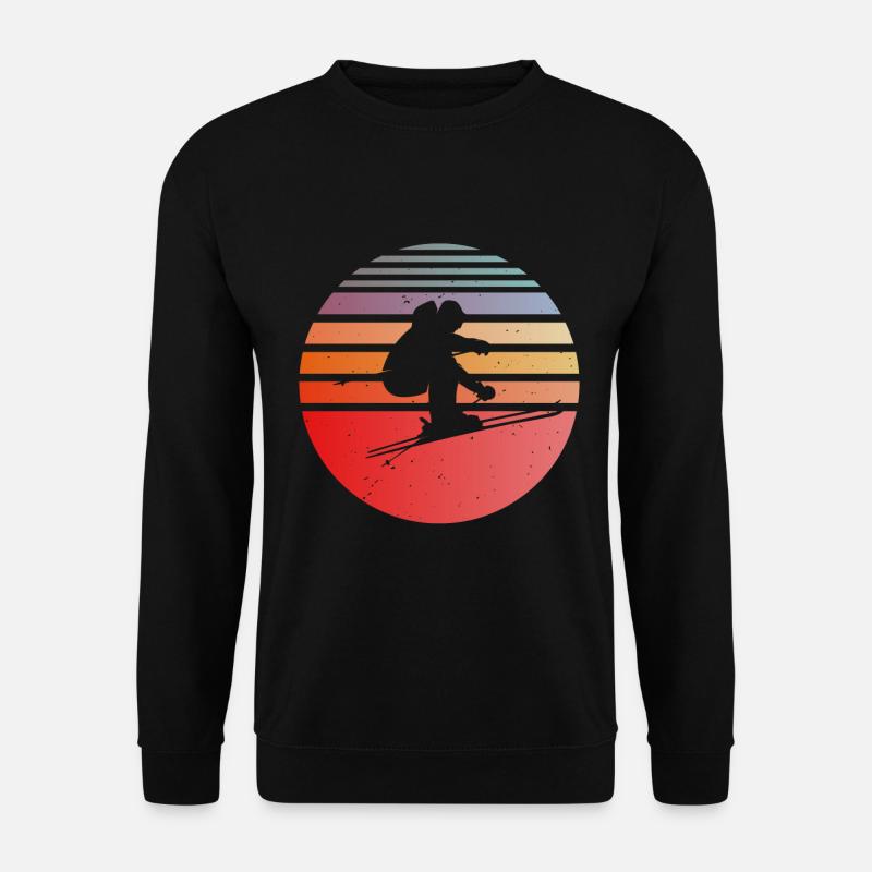 Skiers with sun - Unisex Sweatshirt - black