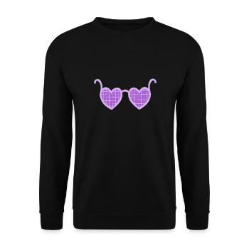 Sonnenbrille Herzen Valentinstag sprüche - Unisex Pullover - Schwarz - Vorne - Alina (178cm) & Michal (187cm)