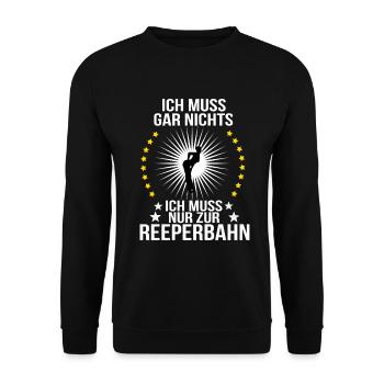Reeperbahn Hamburg Kiez Geschenk für Pauli hafen - Unisex Pullover - Schwarz - Vorne - Alina (178cm) & Michal (187cm)
