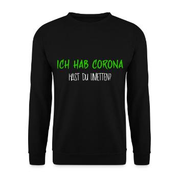 corona - Unisex Pullover - Schwarz - Vorne - Alina (178cm) & Michal (187cm)