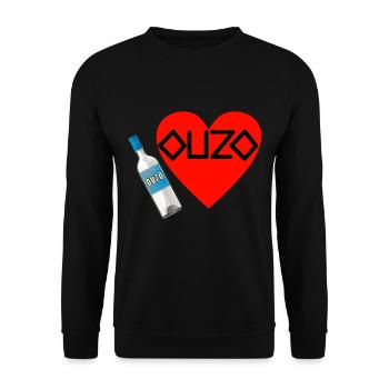 Ouzo love in Greece for Greek gift - Unisex Sweatshirt - black - Front - Alina (178cm) & Michal (187cm)