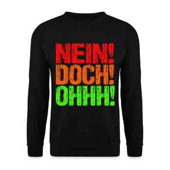 Nein Doch Ohhh - Unisex Pullover - Schwarz - Vorne - Alina (178cm) & Michal (187cm)