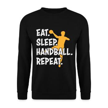 Handball Handballer Gift - Unisex Sweatshirt - black - Front - Alina (178cm) & Michal (187cm)