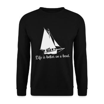 Voilier à voile - Sweat-shirt Unisexe - noir - Devant - Alina (178cm) & Michal (187cm)