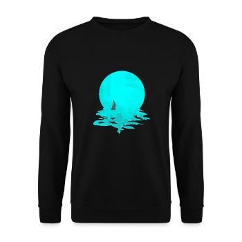 Segelboot Sonnenuntergang Segeln Boot segelboot - Unisex Pullover - Schwarz - Vorne - Alina (178cm) & Michal (187cm)