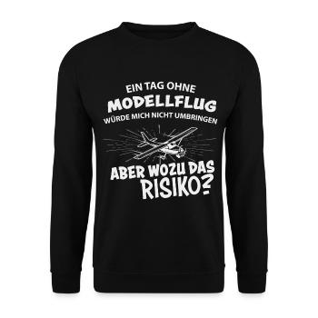 Modellflug RC Flugzeug Modellflieger - Unisex Pullover - Schwarz - Vorne - Alina (178cm) & Michal (187cm)
