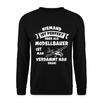 Modellflug RC Flugzeug Modellflieger - Unisex Pullover - Schwarz - Vorne - Alina (178cm) & Michal (187cm)