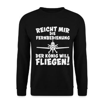 Modellflug RC Flugzeug Modellflieger - Unisex Pullover - Schwarz - Vorne - Alina (178cm) & Michal (187cm)