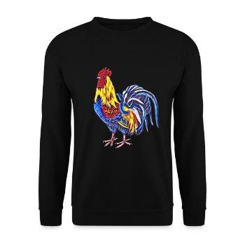 Rooster - Unisex Sweatshirt - black - Front - Alina (178cm) & Michal (187cm)