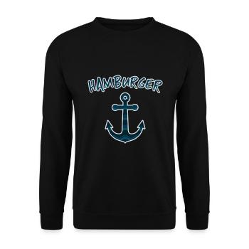 Hamburgerin Hamburg Hamburger Anker Geschenk - Unisex Pullover - Schwarz - Vorne - Alina (178cm) & Michal (187cm)
