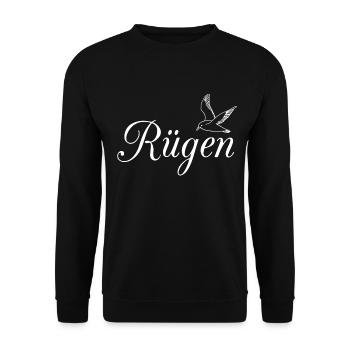 Rügen Möwe - Unisex Pullover - Schwarz - Vorne - Alina (178cm) & Michal (187cm)