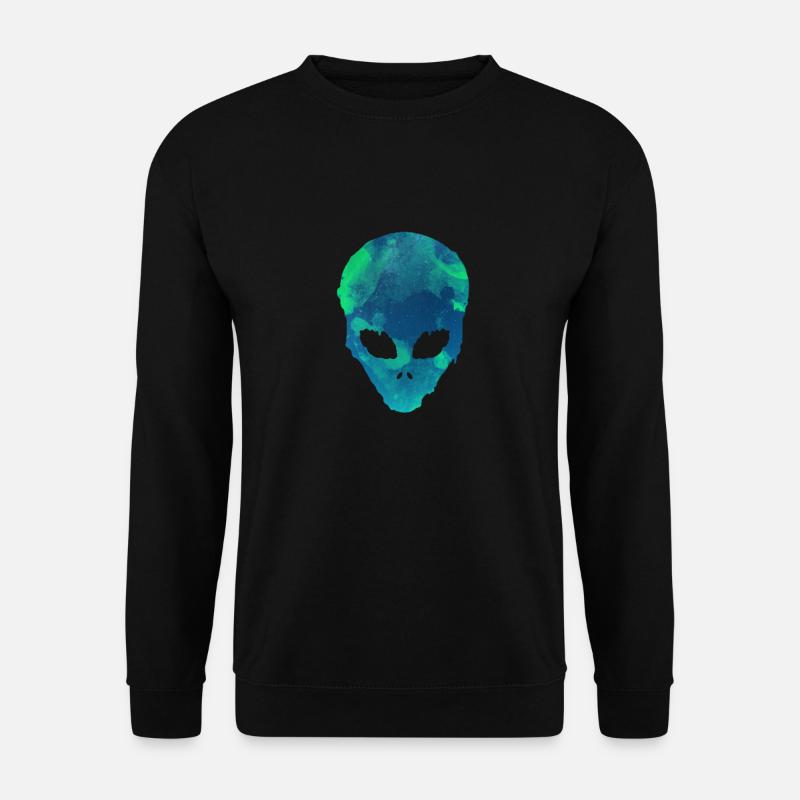 Alien visage UFO Espace espace extra-terrestre - Sweat-shirt Unisexe - noir