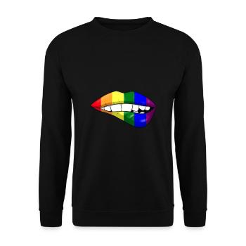 LGBT Lips - Unisex Sweatshirt - black - Front - Alina (178cm) & Michal (187cm)