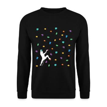 Klettern Evolution Shirt - evo Climbing T Shirt - Unisex Sweatshirt - black - Front - Alina (178cm) & Michal (187cm)