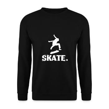 Kickflip Skater Skate Design White - Unisex Sweatshirt - black - Front - Alina (178cm) & Michal (187cm)