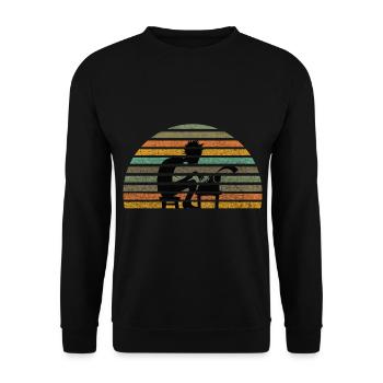 Journaliste Schreiber Auteur Retro Design - Sweat-shirt Unisexe - noir - Devant - Alina (178cm) & Michal (187cm)