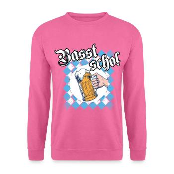 Basst scho Bier Bayern Saufen Dialekt - Unisex Pullover - Pink - Vorne