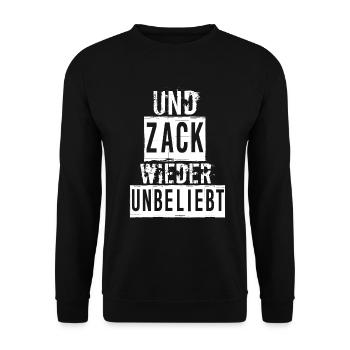 UND ZACK WIEDER UNBELIEBT - Unisex Pullover - Schwarz - Vorne - Alina (178cm) & Michal (187cm)