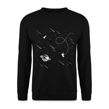 Cosmos de l’espace Astronaute Planet - Sweat-shirt Unisexe - noir - Devant - Alina (178cm) & Michal (187cm)