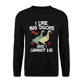 Whisperer de canard en cours d'exécution - cadeau éleveur de canard - Sweat-shirt Unisexe - noir - Devant - Alina (178cm) & Michal (187cm)