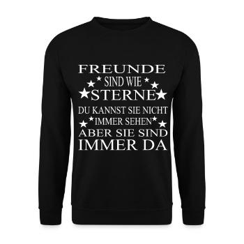 Freunde sind wie Sterne - Unisex Pullover - Schwarz - Vorne - Alina (178cm) & Michal (187cm)