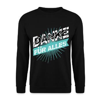 DANKE für Alles - Unisex Pullover - Schwarz - Vorne - Alina (178cm) & Michal (187cm)