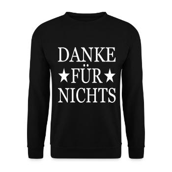 Danke für nichts - Unisex Pullover - Schwarz - Vorne - Alina (178cm) & Michal (187cm)