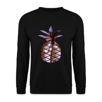 Pineapple palm trees leisure summer - Unisex Sweatshirt - black - Front - Alina (178cm) & Michal (187cm)
