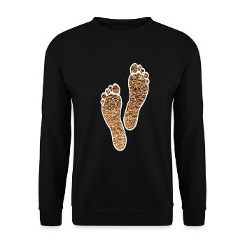 SAND STRAND FÜßE BARFUSS - Unisex Pullover - Schwarz - Vorne - Alina (178cm) & Michal (187cm)
