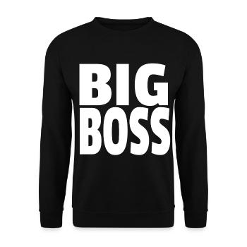 Idée cadeau drôle BIG BOSS CHEF - Sweat-shirt Unisexe - noir - Devant - Alina (178cm) & Michal (187cm)