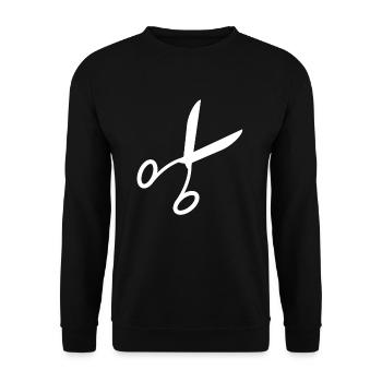 Schere - Unisex Pullover - Schwarz - Vorne - Alina (178cm) & Michal (187cm)
